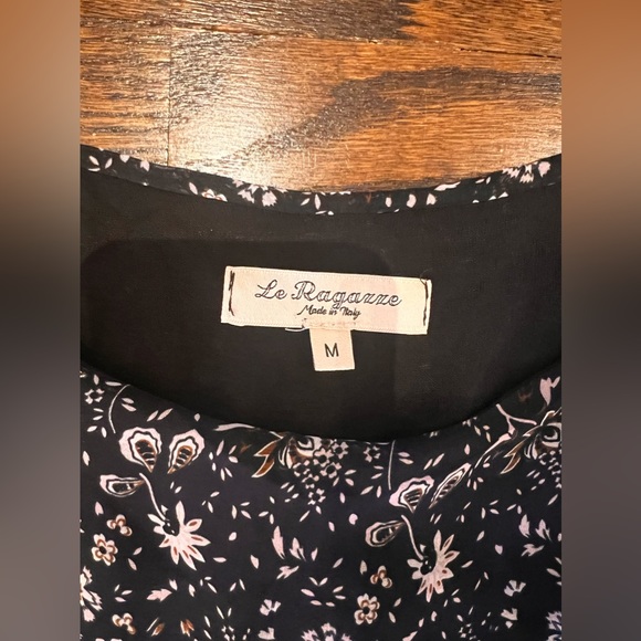 High-low floral Italian silk dress with black lining - Picture 2 of 4